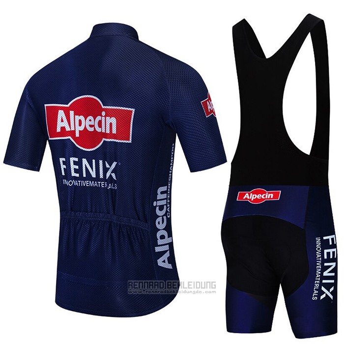 2021 Fahrradbekleidung Alpecin Fenix Tief Blau Trikot Kurzarm und Tragerhose